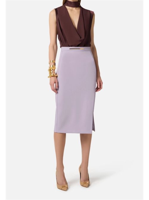 SKIRT WITH JEWEL PLAQUE ELISABETTA FRANCHI | GO16861E2EV7 lillà